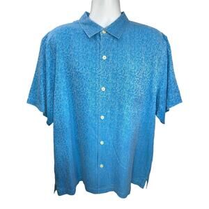 Tommy Bahama XL – Button-Up Shirt – Blue – Short Sleeve – 100% Silk